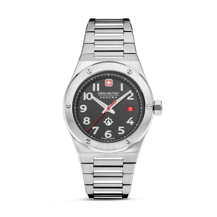 Swiss Military By Hanova Men's Stainless Steel Case Bracelet GREY Dial Watch