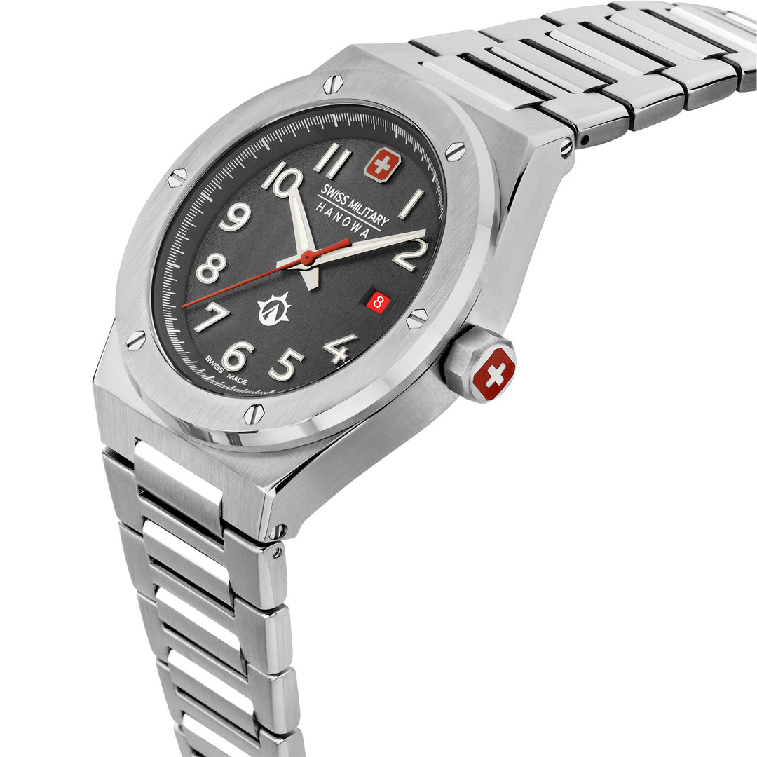 Swiss Military By Hanova Men's Stainless Steel Case Bracelet GREY Dial Watch