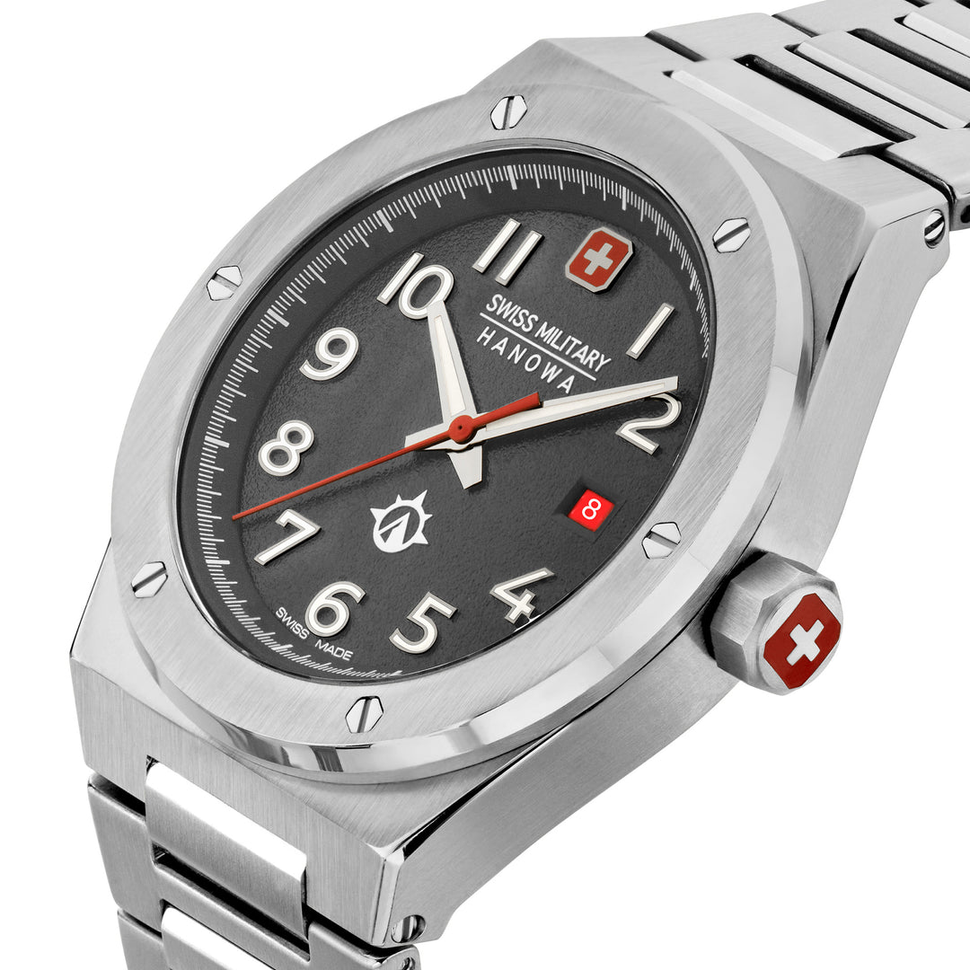 Swiss Military By Hanova Men's Stainless Steel Case Bracelet GREY Dial Watch