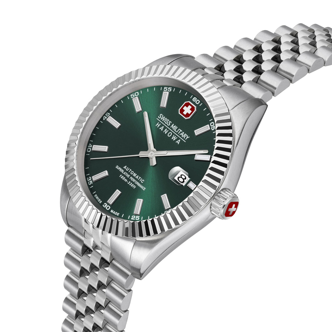 Swiss Military By Hanova Men's Stainless Steel Case Bracelet OLIVE Dial Watch