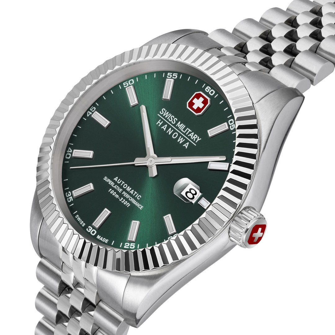 Swiss Military By Hanova Men's Stainless Steel Case Bracelet OLIVE Dial Watch