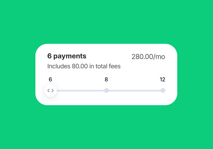 Pay over time — spread across monthly payments