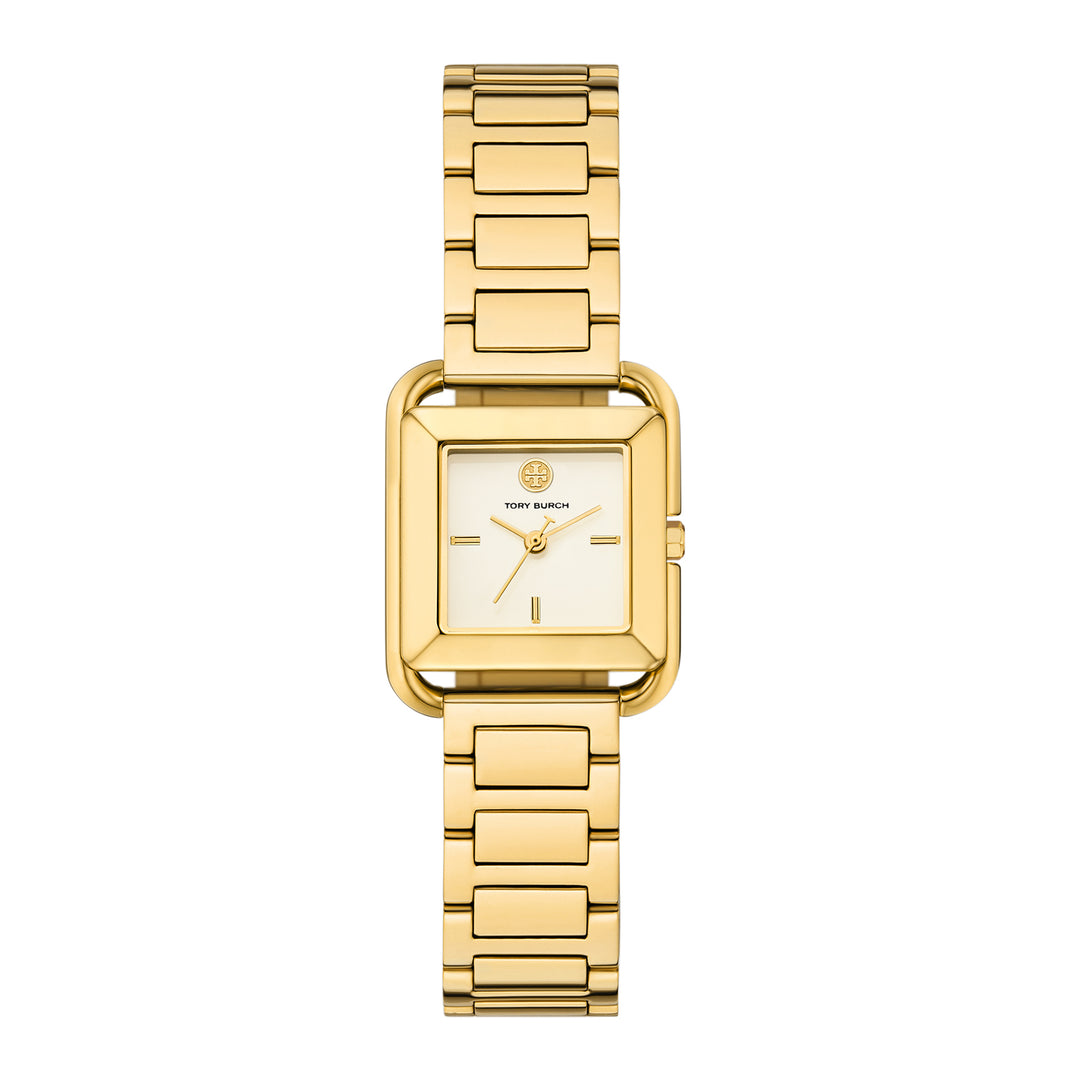 Tory Burch Women's Kira Square Three-Hand  Gold-Tone Stainless Steel Watch