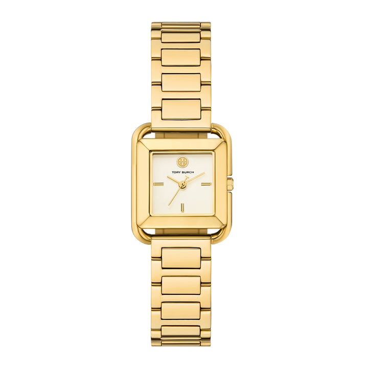 Tory Burch Women's Kira Square Three-Hand  Gold-Tone Stainless Steel Watch