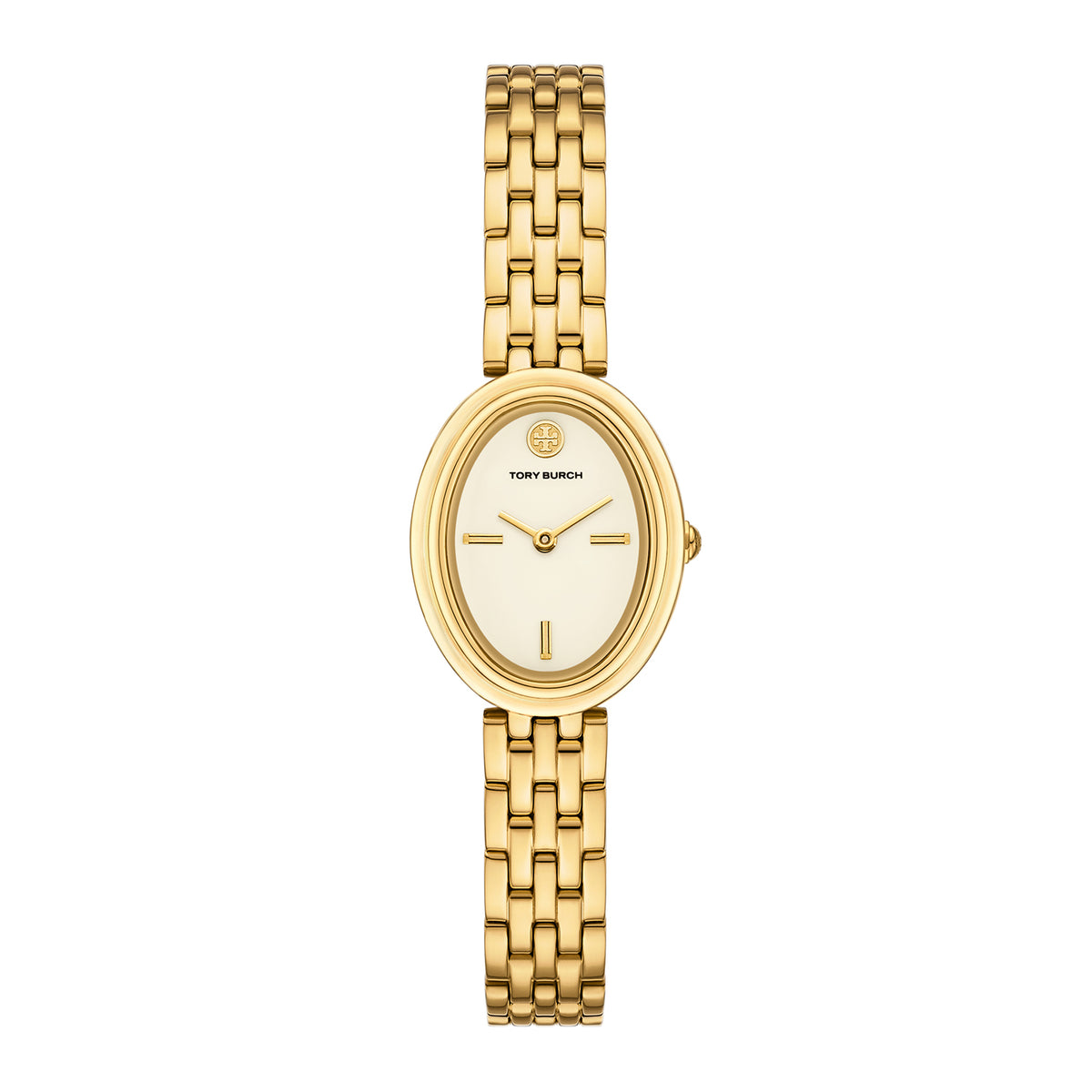 Tory Burch Women's Oval Two-Hand  Gold-Tone Stainless Steel Watch