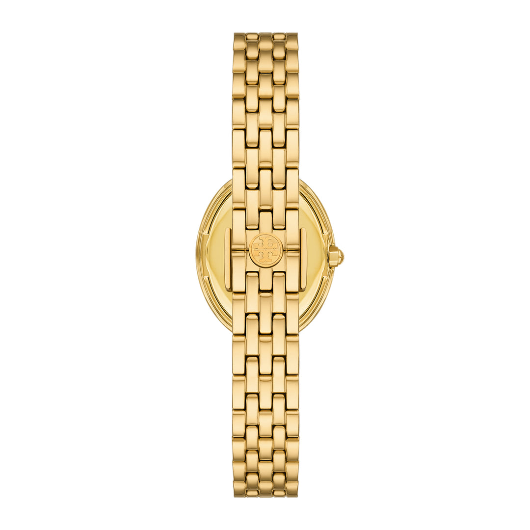 Tory Burch Women's Oval Two-Hand  Gold-Tone Stainless Steel Watch