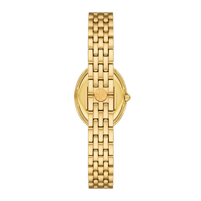 Tory Burch Women's Oval Two-Hand  Gold-Tone Stainless Steel Watch