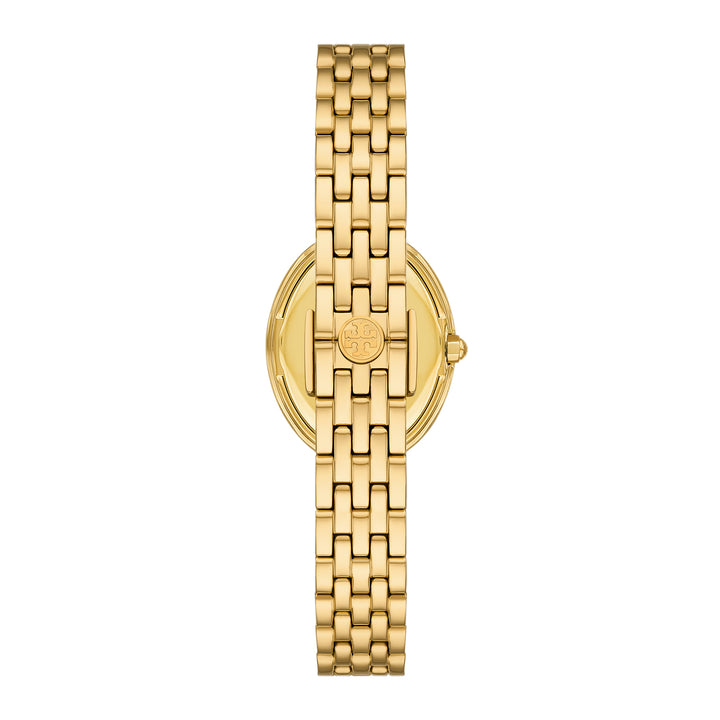 Tory Burch Women's Oval Two-Hand  Gold-Tone Stainless Steel Watch