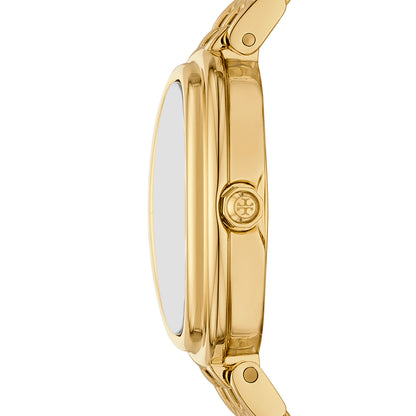 Tory Burch Women's Oval Two-Hand  Gold-Tone Stainless Steel Watch