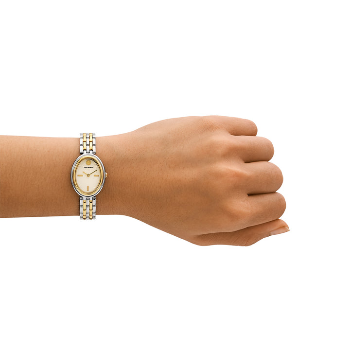 Tory Burch Women's Oval Two-Hand  Two-Tone Stainless Steel Watch