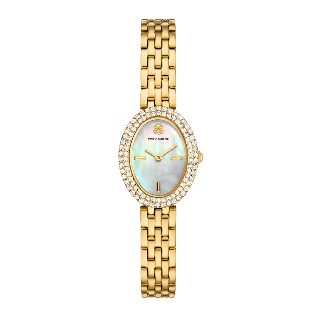 Tory Burch Women's The Oval Two-Hand  Gold-Tone Stainless Steel Watch