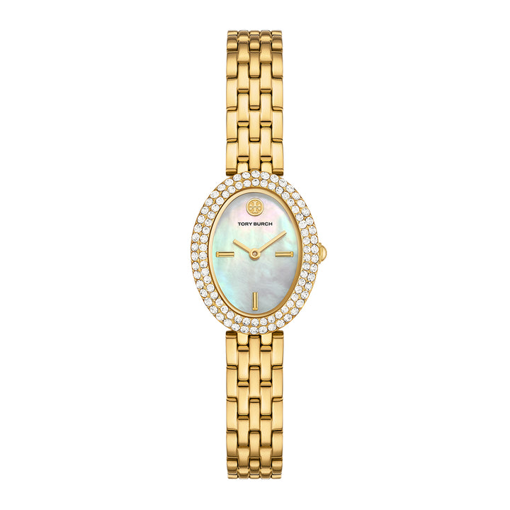 Tory Burch Women's The Oval Two-Hand  Gold-Tone Stainless Steel Watch