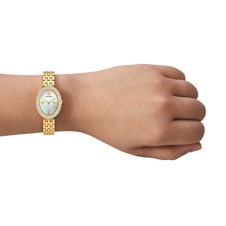 Tory Burch Women's The Oval Two-Hand  Gold-Tone Stainless Steel Watch