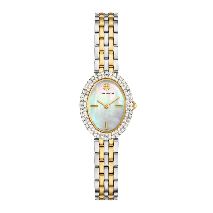 Tory Burch Women's The Oval Two-Hand  Gold-Tone Stainless Steel Watch