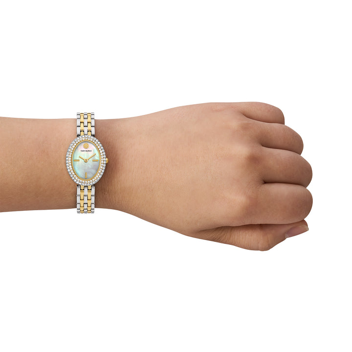Tory Burch Women's The Oval Two-Hand  Gold-Tone Stainless Steel Watch