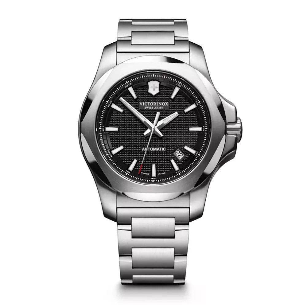 Victorinox Men's Silver Tone Case Black Dial Automatic Watch
