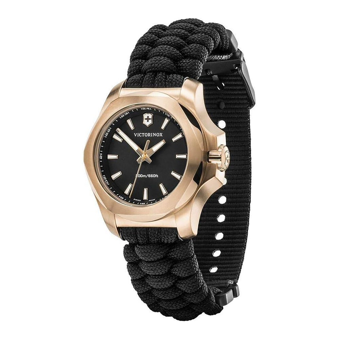 Victorinox Men's Rose Gold Tone Case Black Dial Quartz Watch