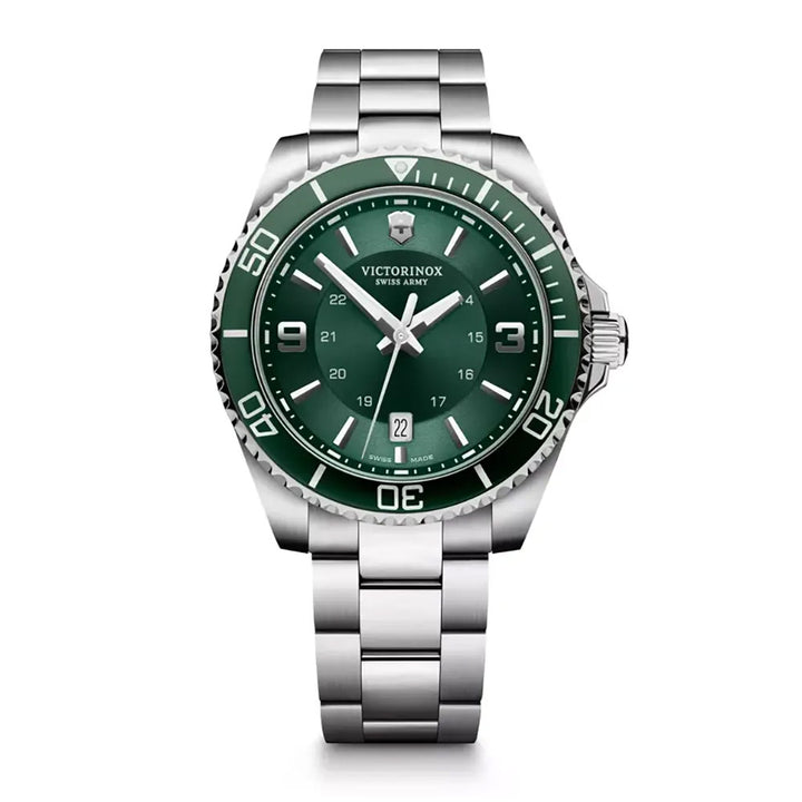 Victorinox Men's Silver Tone Case Green Dial Quartz Watch