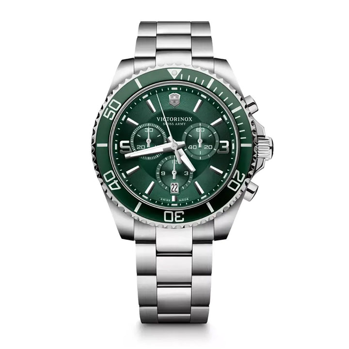 Victorinox Men's Silver Tone Case Green Dial Quartz Watch