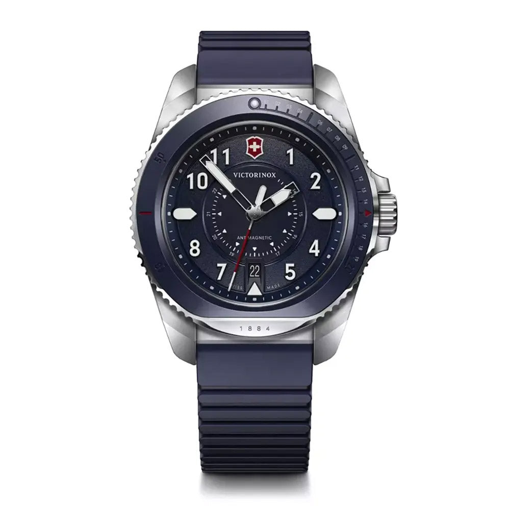 Victorinox Men's Silver Tone Case Blue Dial Quartz Watch