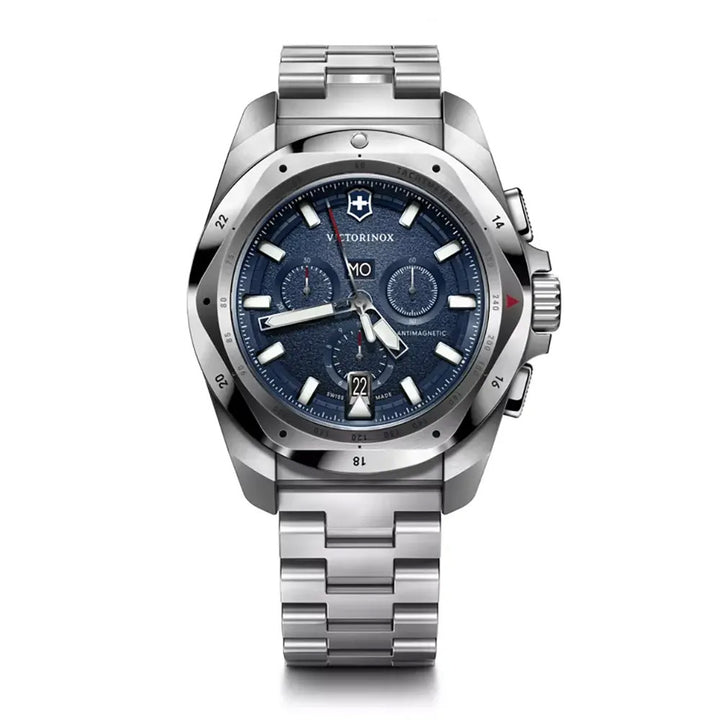 Victorinox Men's Silver Tone Case Blue Dial Quartz Watch