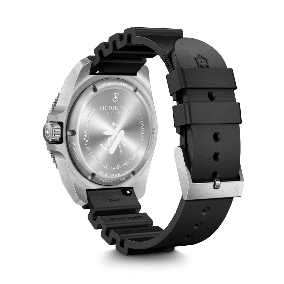 Victorinox Men's Silver Tone Case Black Dial Quartz Watch