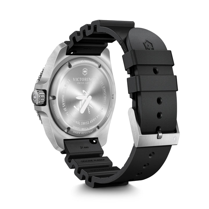 Victorinox Men's Silver Tone Case Black Dial Quartz Watch