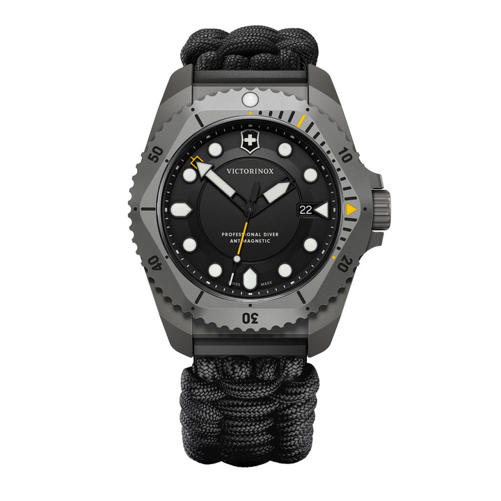 Victorinox Men's Grey Tone Case Black Dial Quartz Watch