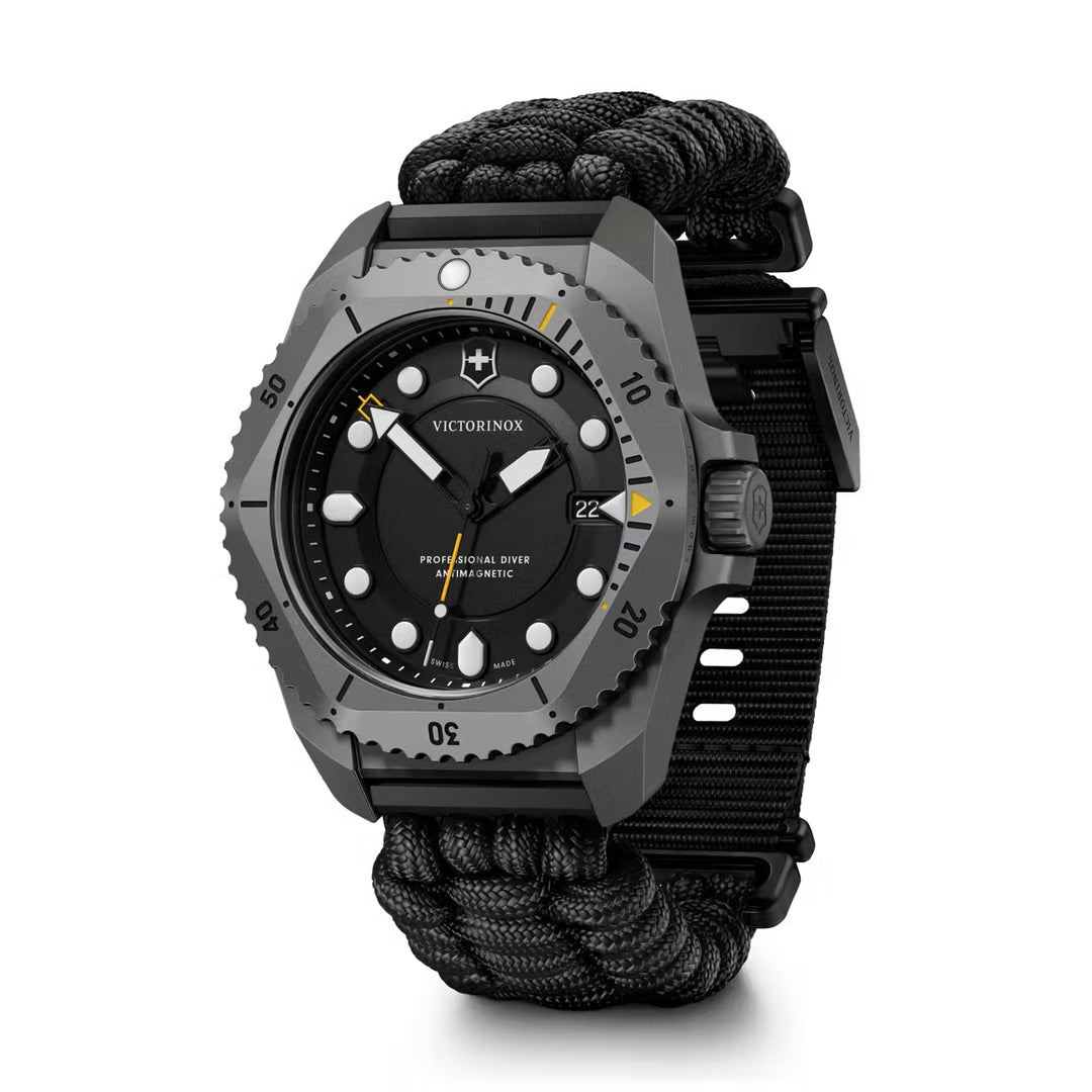 Victorinox Men's Grey Tone Case Black Dial Quartz Watch