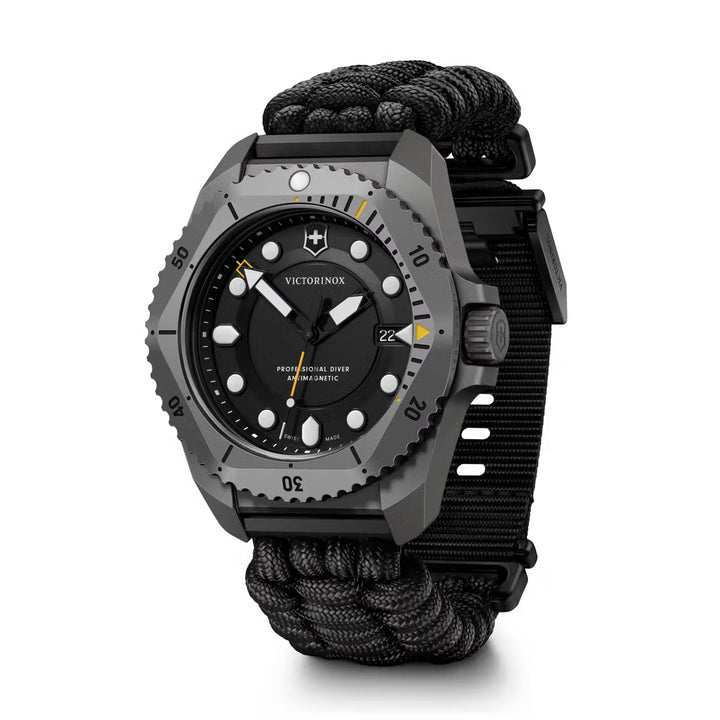 Victorinox Men's Grey Tone Case Black Dial Quartz Watch