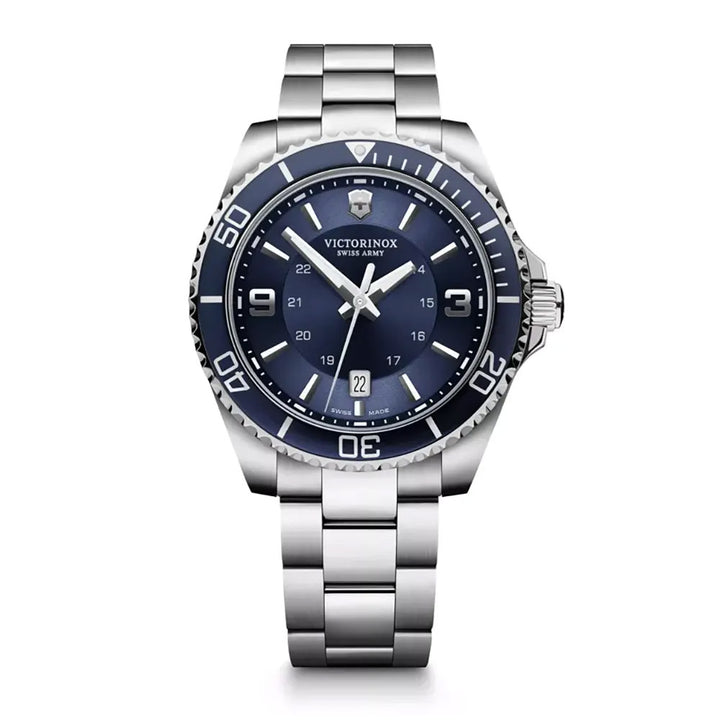 Victorinox Men's Silver Tone Case Blue Dial Quartz Watch