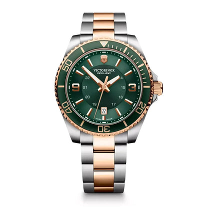 Victorinox Men's Silver Tone Case Green Dial Quartz Watch