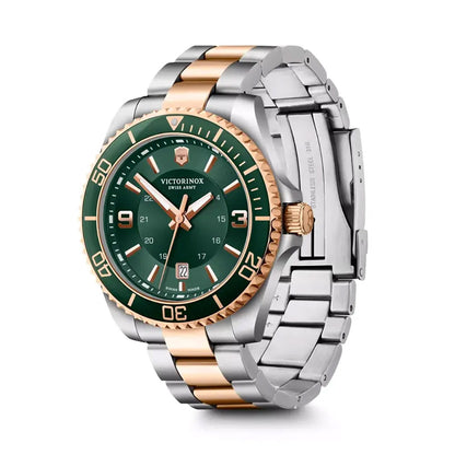Victorinox Men's Silver Tone Case Green Dial Quartz Watch