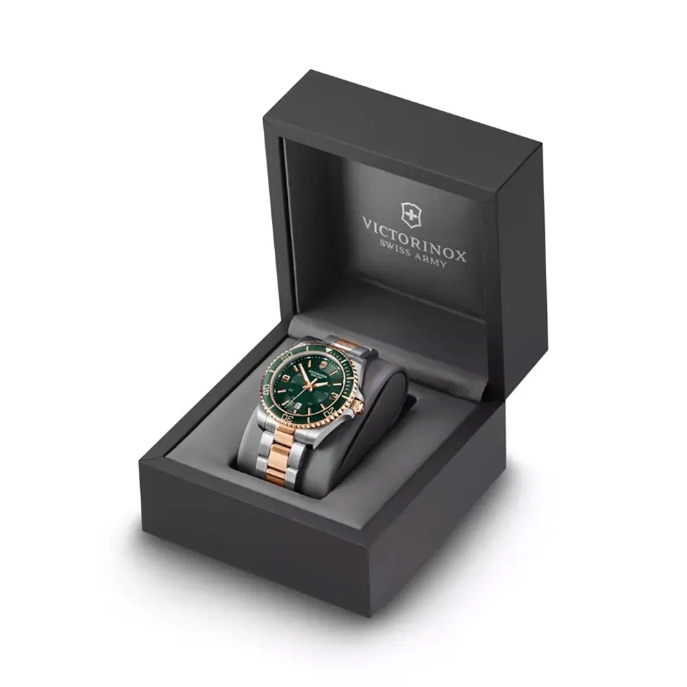 Victorinox Men's Silver Tone Case Green Dial Quartz Watch