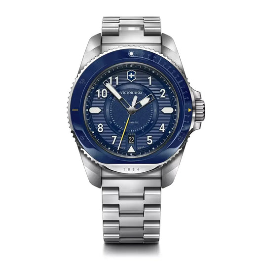 Victorinox Men's Silver Tone Case Blue Dial Automatic Watch
