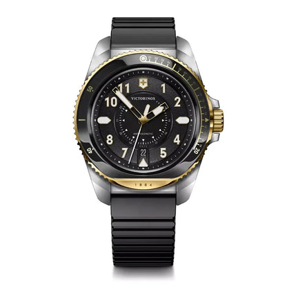 Victorinox Men's Silver Tone Case Black Dial Quartz Watch