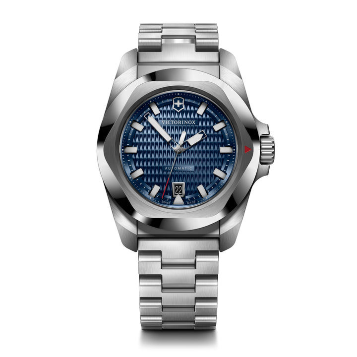 Victorinox Men's Silver Tone Case Blue Dial Automatic Watch