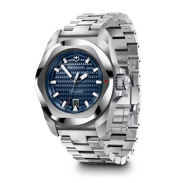 Victorinox Men's Silver Tone Case Blue Dial Automatic Watch