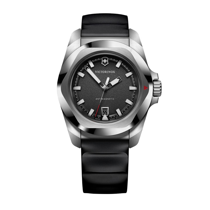 Victorinox Men's Silver Tone Case Black Dial Quartz Watch