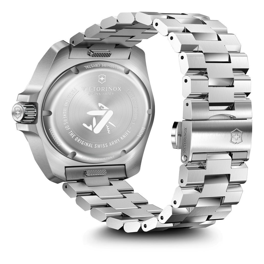 Victorinox Men's Silver Tone Case Black Dial Quartz Watch