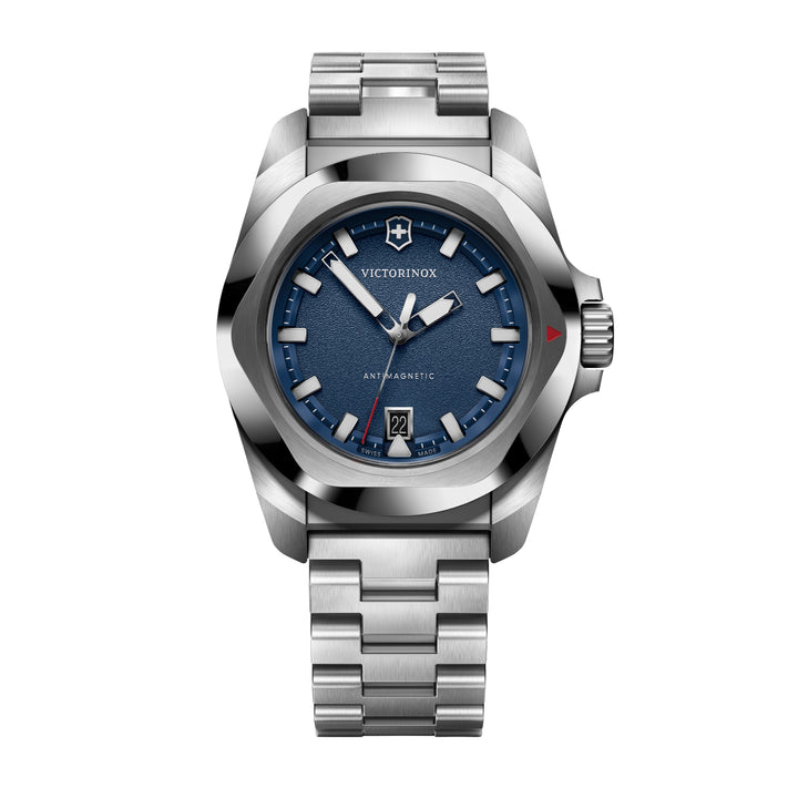 Victorinox Men's Silver Tone Case Blue Dial Quartz Watch