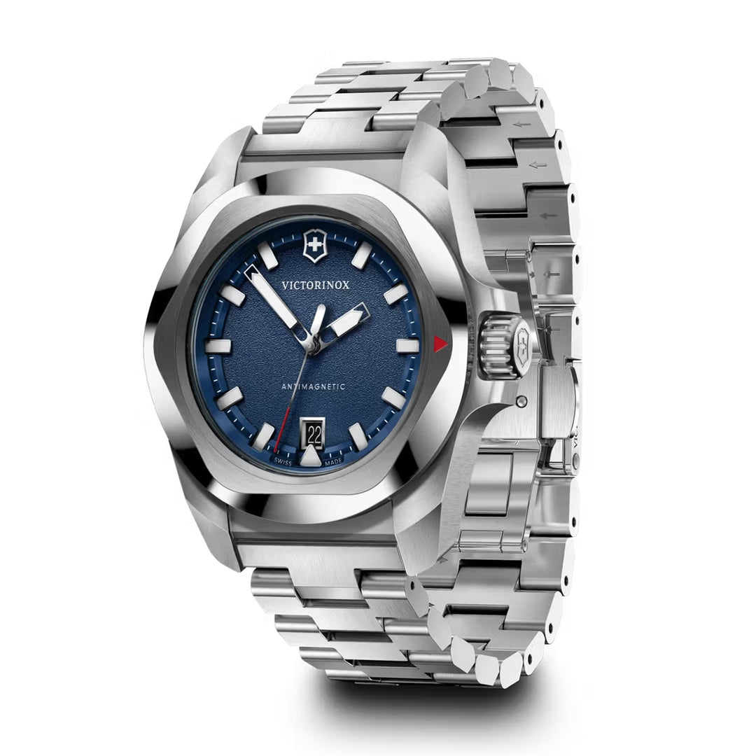 Victorinox Men's Silver Tone Case Blue Dial Quartz Watch