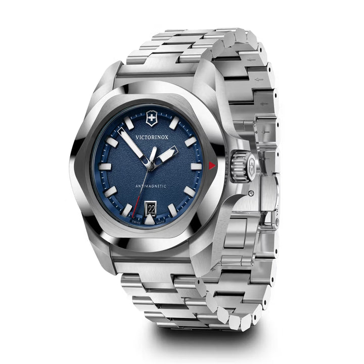 Victorinox Men's Silver Tone Case Blue Dial Quartz Watch