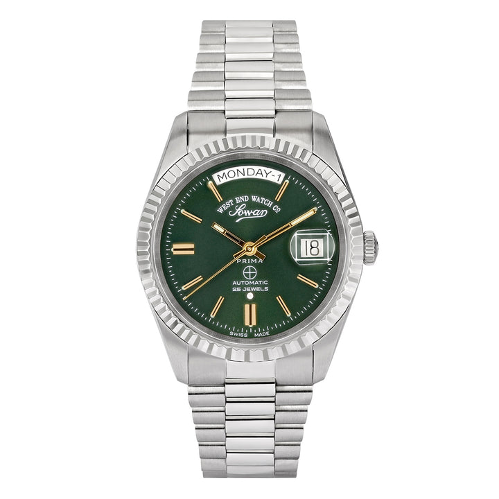 West End Women's Silver Tone Case Green Dial Automatic Watch