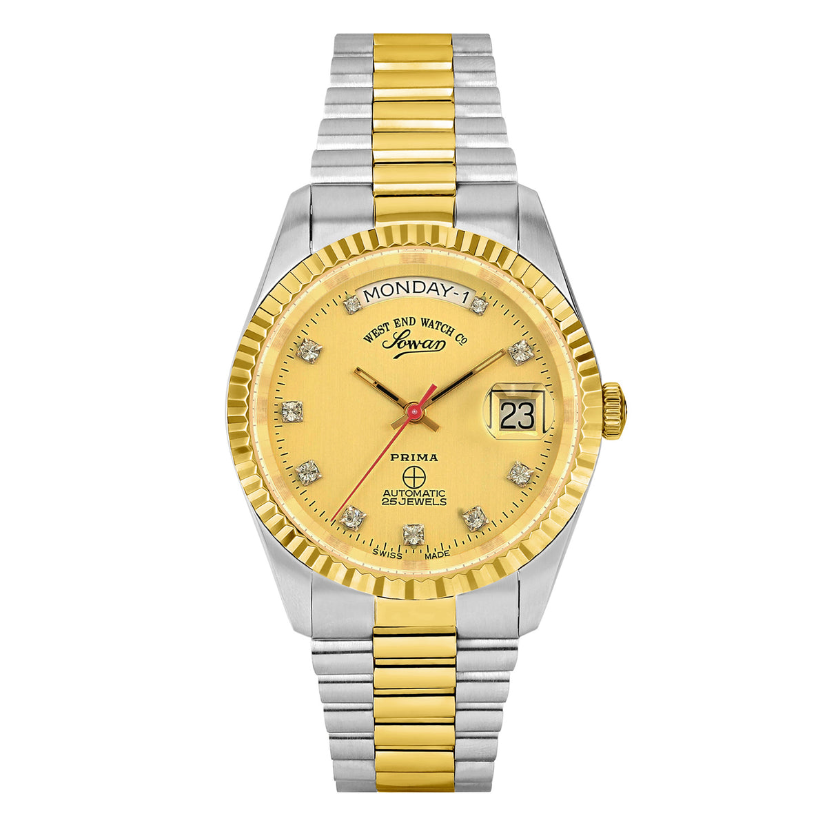 West End The Classics Automatic 37mm Two-Tone Champagne Dial with Zircon Markers