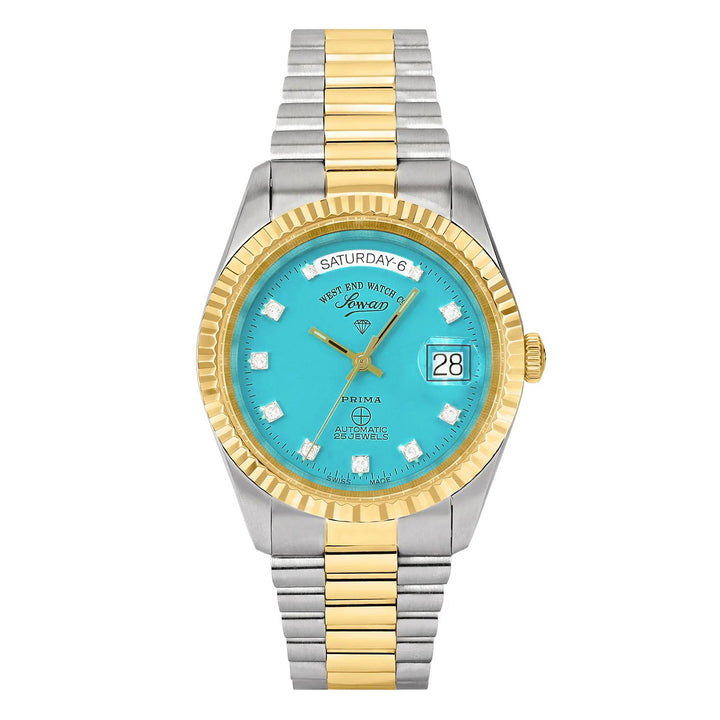 West End Women's Silver Tone Case Turquoise Dial Automatic Watch