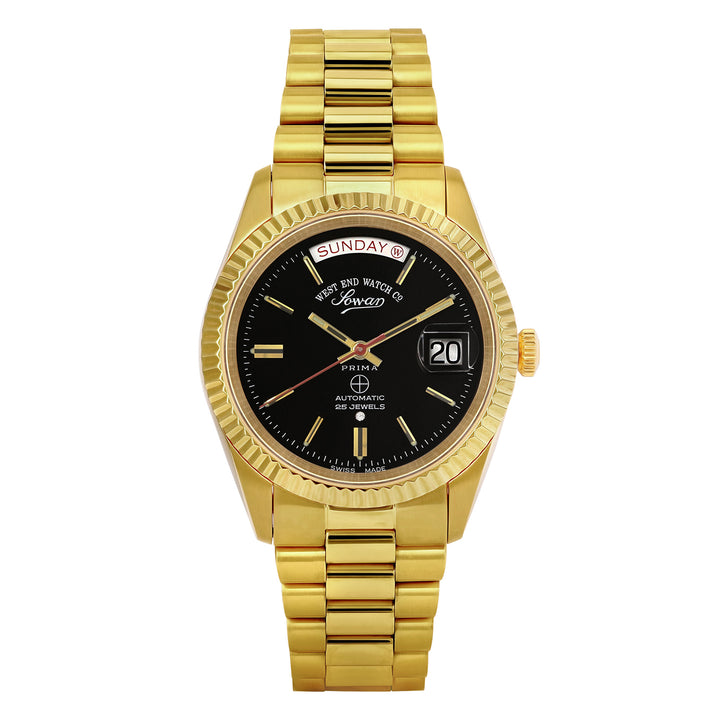 West End Women's Gold Tone Case Black Dial Automatic Watch