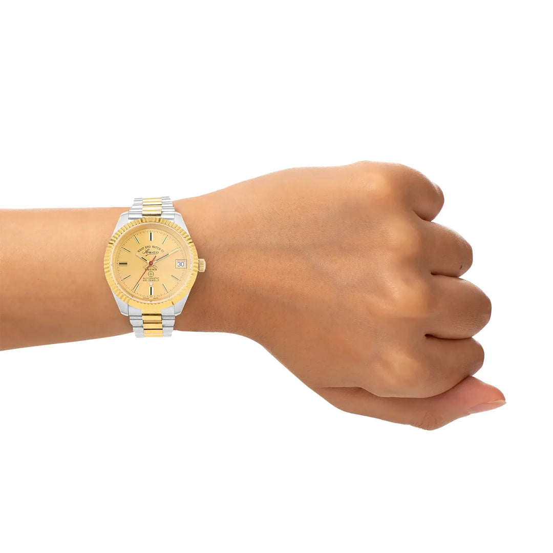 West End Women's Silver & Gold Tone Case Champagne Dial Automatic Watch