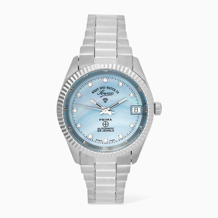 West End Women's Silver Tone Case Blue Dial Automatic Watch