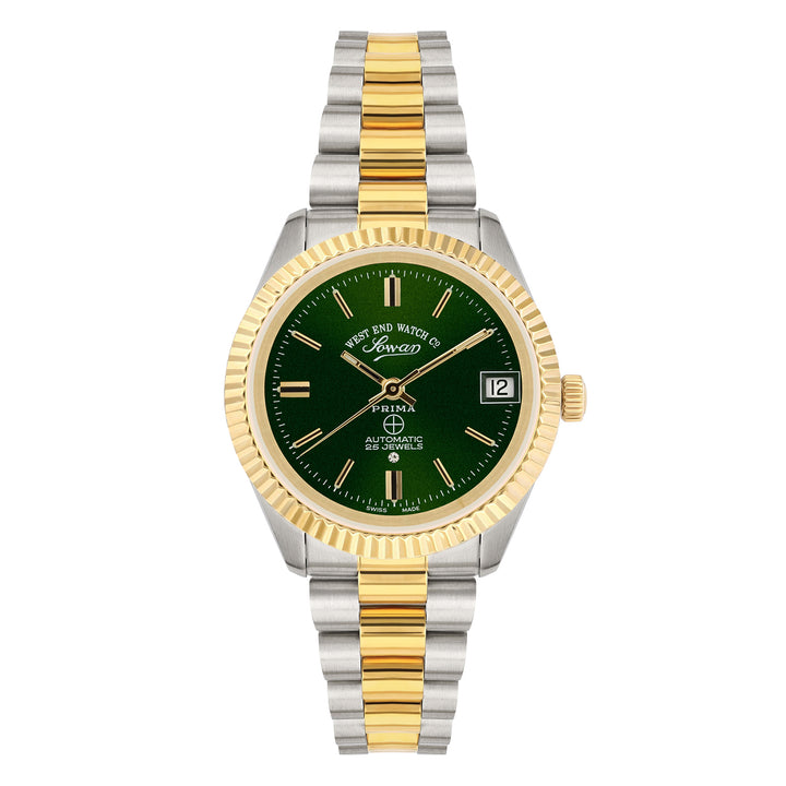 West End Women's Silver Tone Case Green Dial Automatic Watch